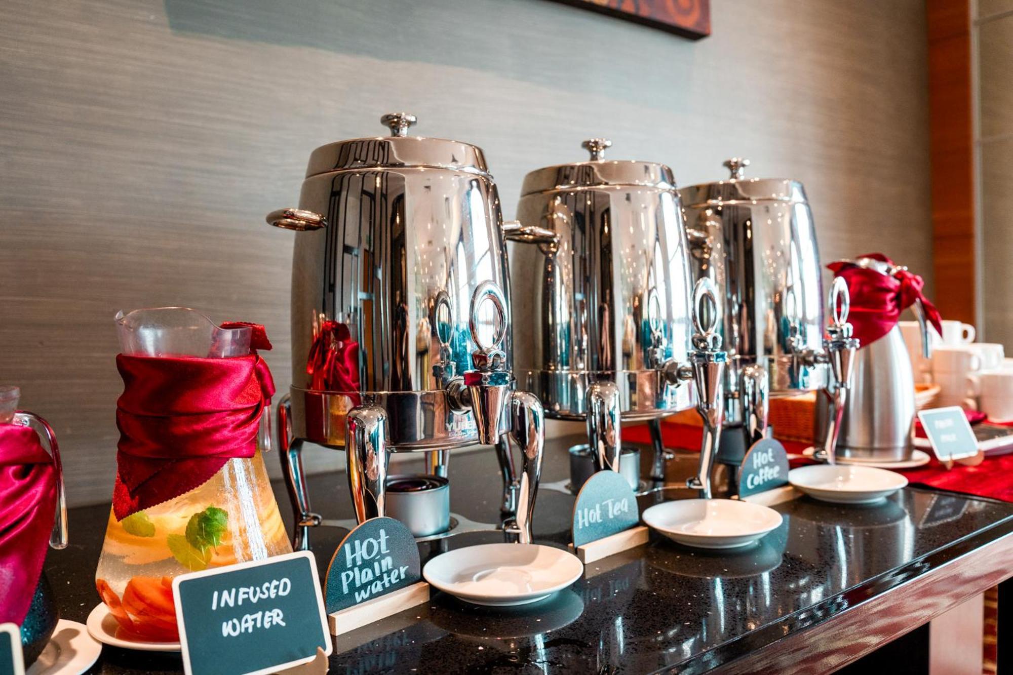 The Waterfront Hotel Kuching Eksteriør billede A selection of hot and cold beverages